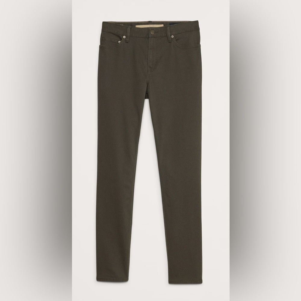 ($110) Banana Republic Slim Traveler Pant 2.0 (34W/30L; DarnOlive Green)
